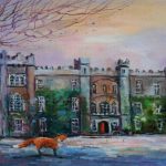 painting of a fox and castle