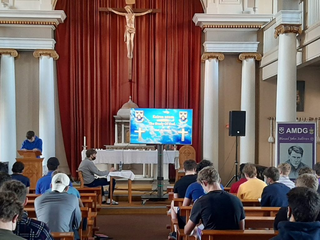 children sat in a church