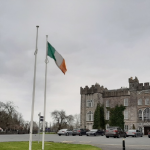 Irish flag hung up