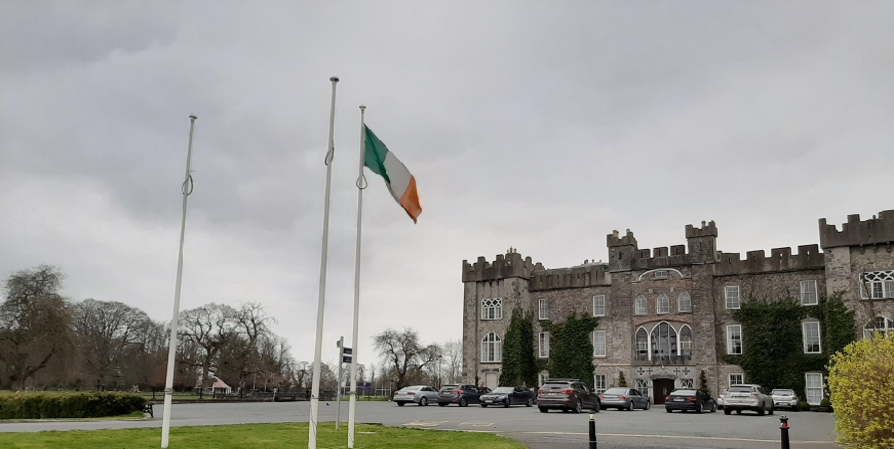 Irish flag hung up